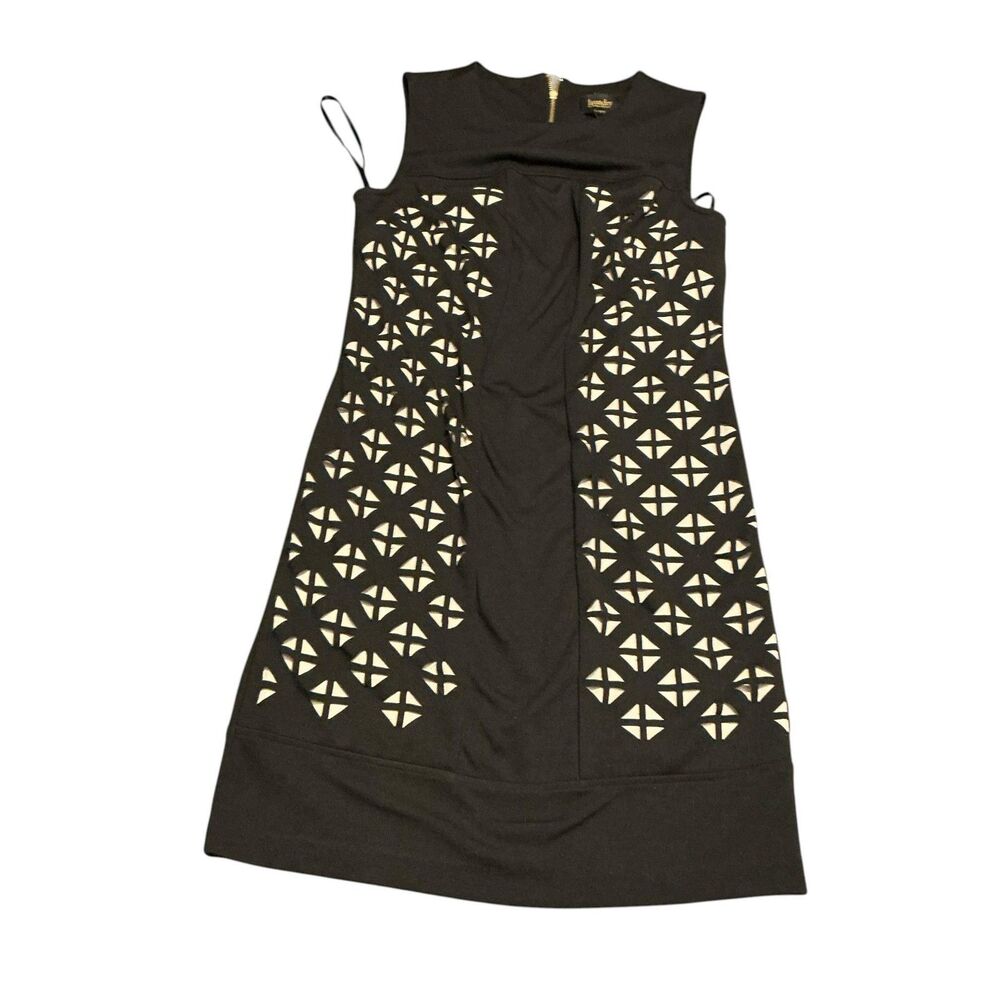 Laundry By Shelli Segal Dress Juniors 9 Black Cutout Geometric Shift Sleeveless